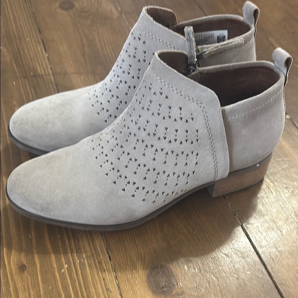 Toms Gray Ankle Boots with Cutout Design
